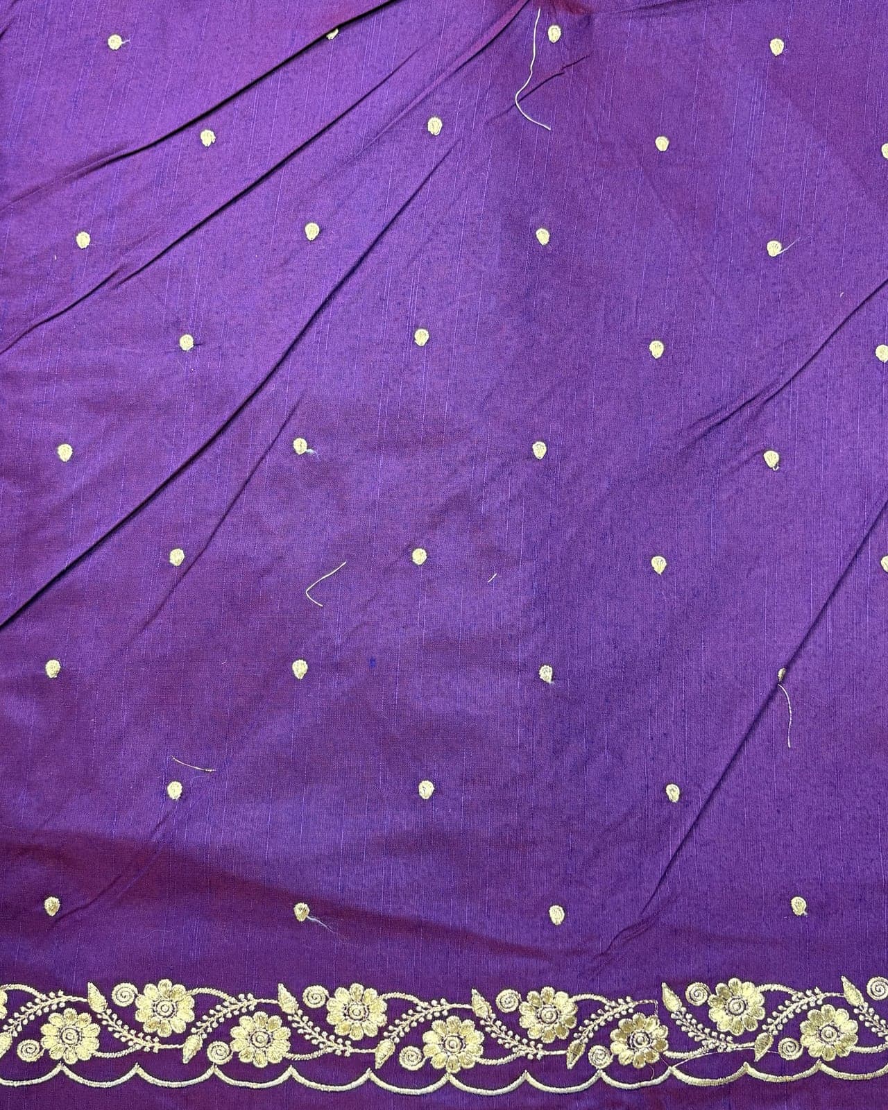 Purple saree with gold zari border