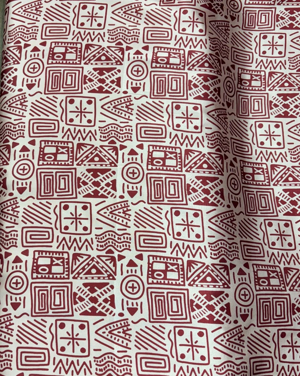 Maroon geometric block print cotton