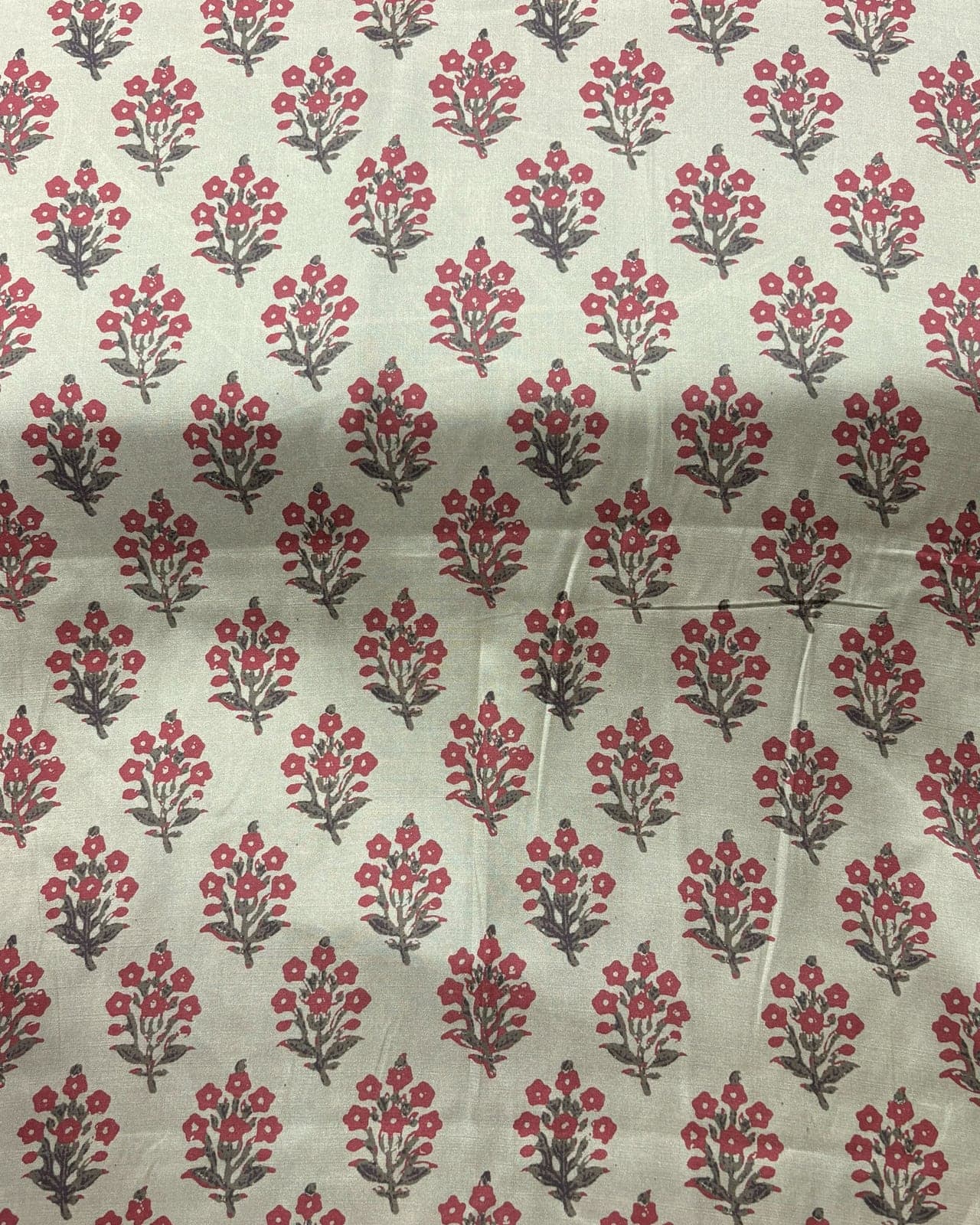 Red booti block print cotton